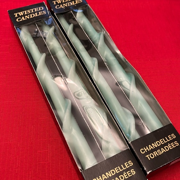 4x 12” twisted candles light green - Picture 1 of 2